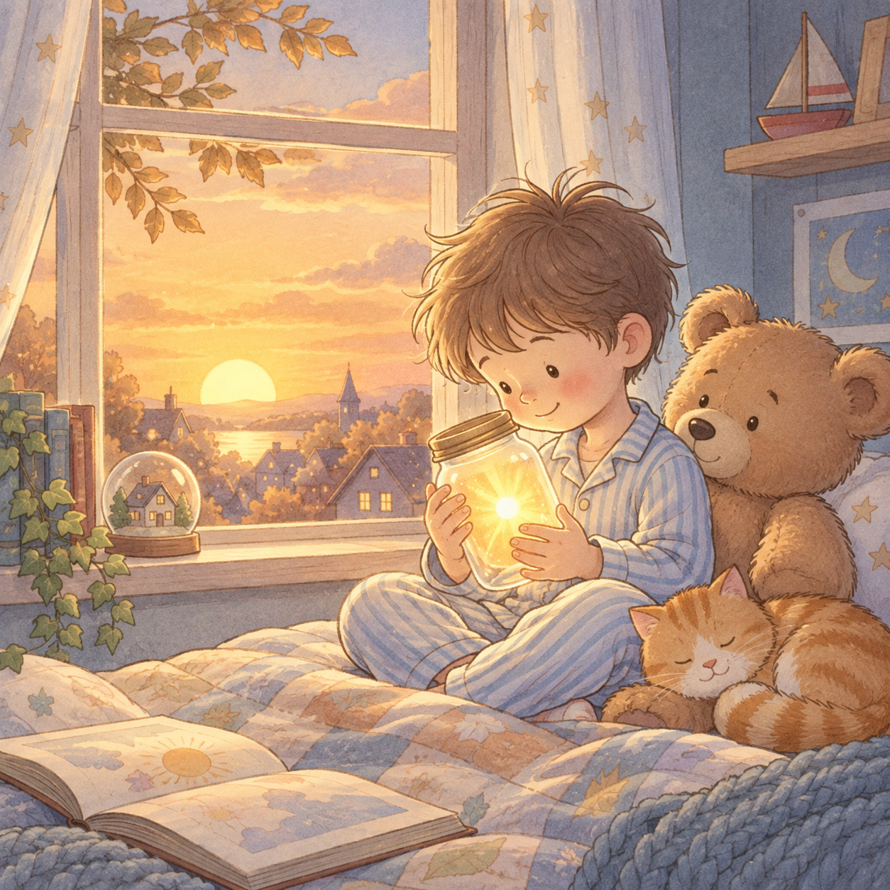 Последний тёплый луч — иллюстрация к сказке на ночь