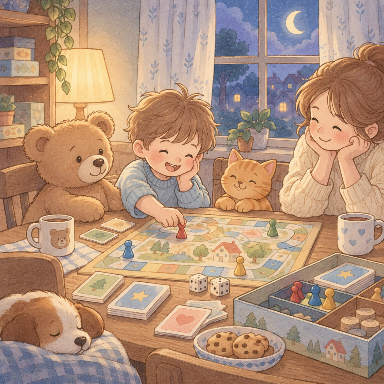 Коробка с фишками — иллюстрация к сказке на ночь